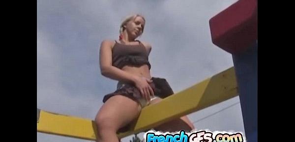  She is getting horny at the park